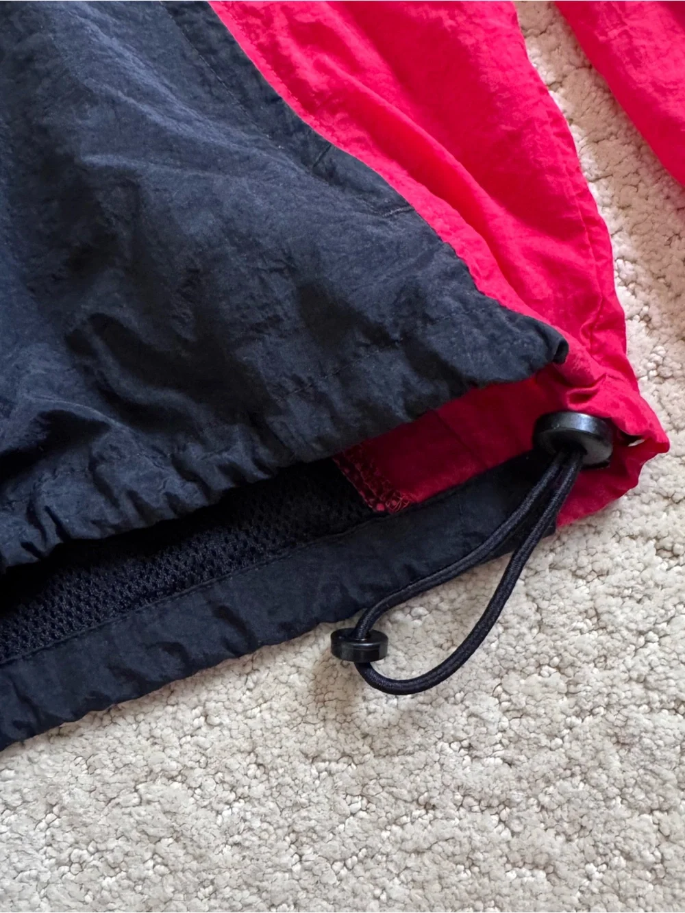 Vintage Nike Colorblock Jacket Large Windbreaker 80s 90s Red Black Full Zip